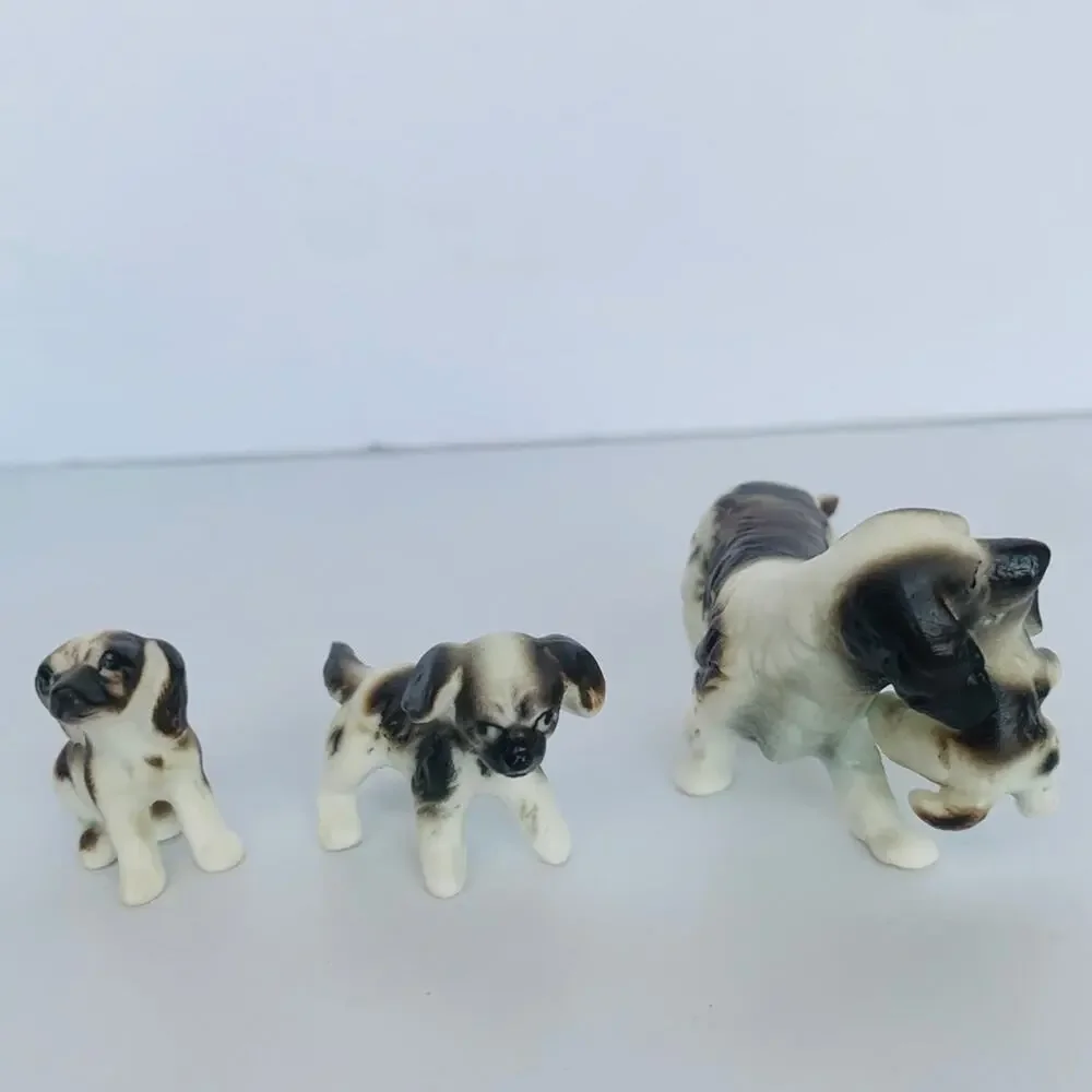 Vintage Miniature Cocker Spaniel Porcelain Figurines